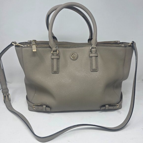 Tory Burch Robinson Saffiano Double Zip Tote Crossbody Shoulder Bag Large - Picture 1 of 14